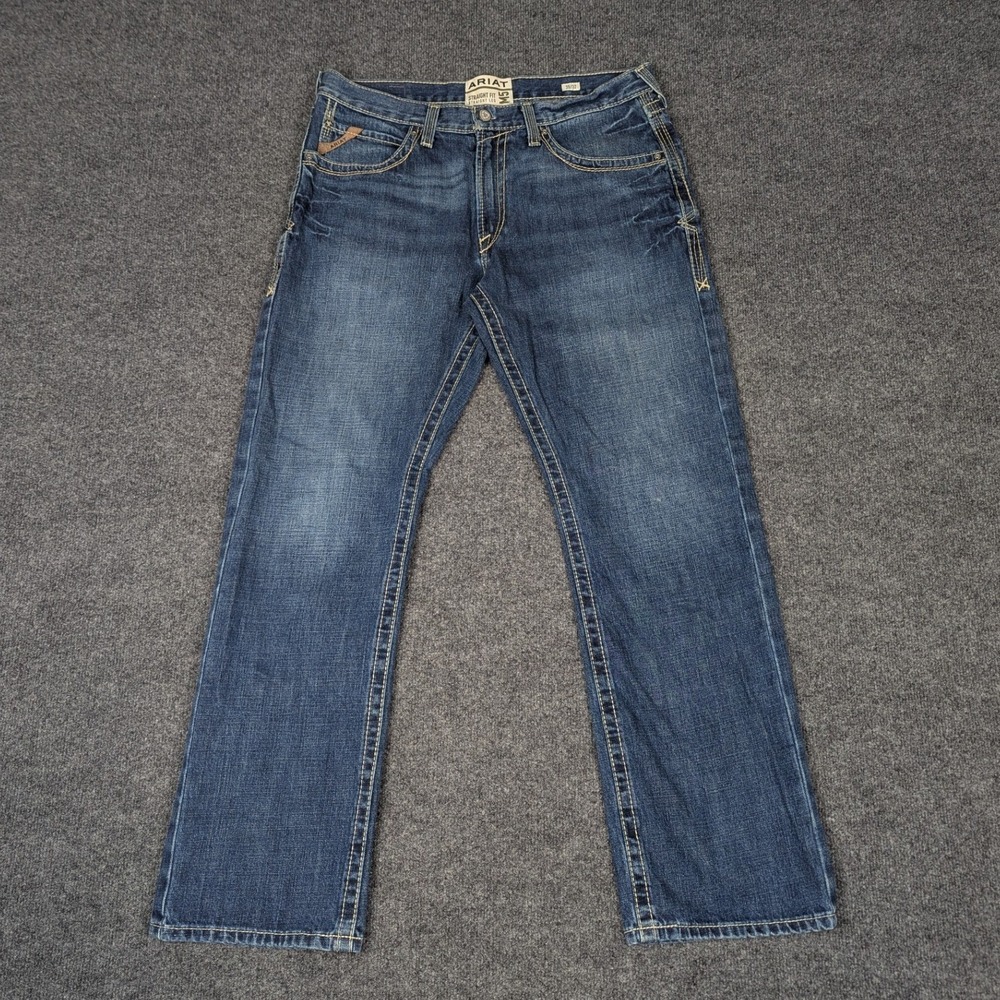 Ariat M5 Boundary Straight Leg Jeans Gulch Blue Mens Denim Workwear 35x32